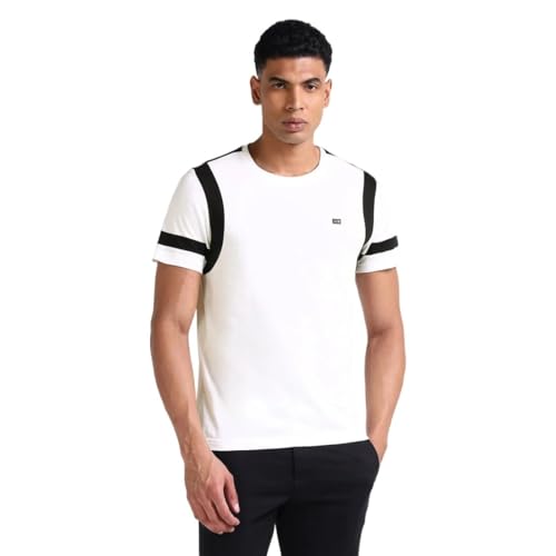 Arrow Sport Mens White Solid Crew Neck Short Sleeve Men's T-Shirts & Polos (ASAEOTS5126_White_M)