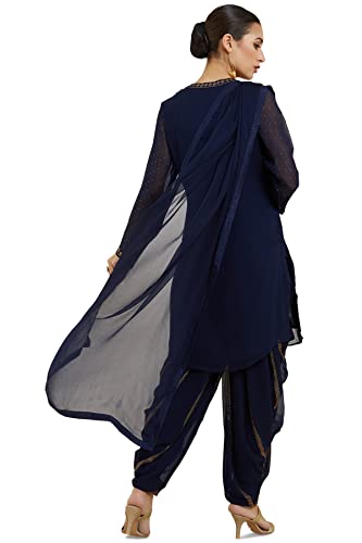 Soch Women Embellished Dark Blue Georgette Suit Set