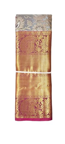 VFCollections Women's Kanchipuram Silk Pure Pattu Sarees With Blouse (Vfc157-1), Multi