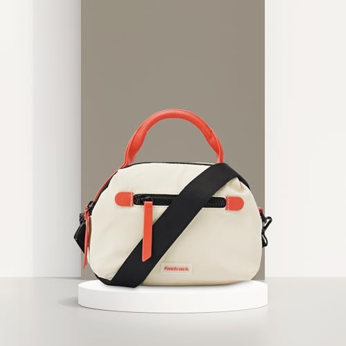 Fastrack Sling Bag for Men & Women | Medium Nylon Sling with Colorblock Design, Zipper Closure, Webbing Strap & Detachable Sling | 2 Compartments with Internal Utility Pockets for Everyday Use