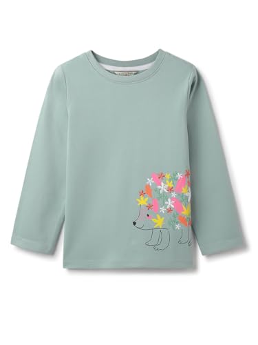 Tales & Stories Girls Cotton T-Shirt – Aqua Printed Full Sleeve Round Neck Casual Tee – Regular Fit, Pull-On Style, Machine Washable 550928 1-2 Years
