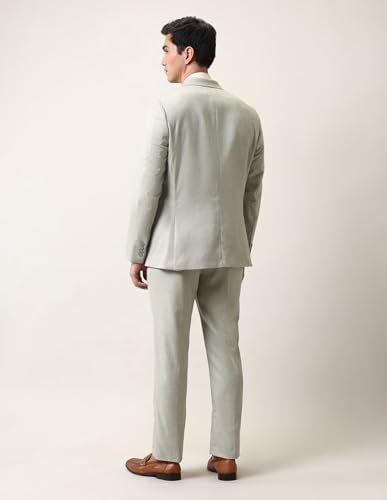 Arrow Men's Self Design Two Piece Ceremonial Suit Light Green