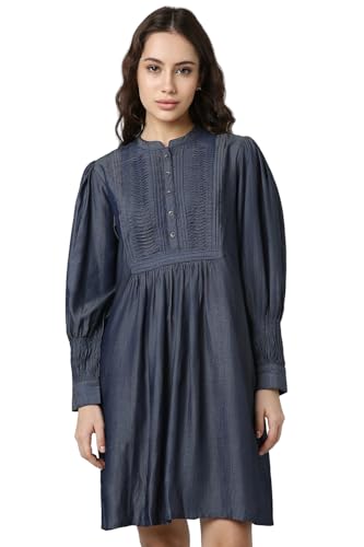 Van Heusen Women Navy Textured Casual Dress