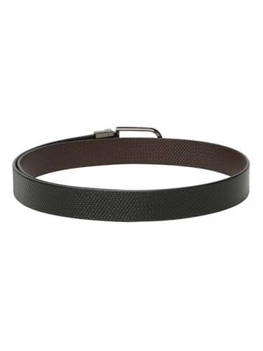 TYBELT Genuine Leather Belt for Men | Adjustable Waistband up to 34 Inches | Belt for Jeans & Dress Pants | Black & Brown (Pack of 1)_96_34