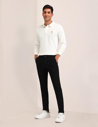 U.S. POLO ASSN. Men's Fitted Casual Pants (USTRO1789_Black