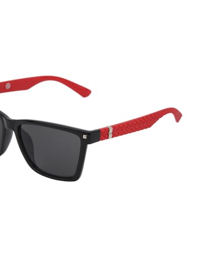 Carlton London Black with Red Toned UV Protected Lens Rectangle Sunglass for unisex