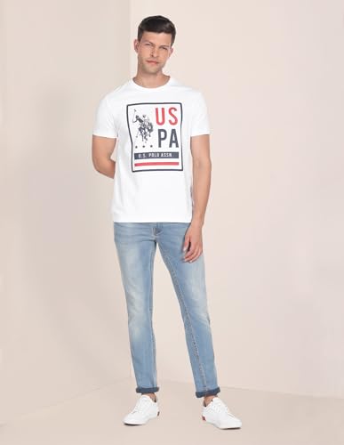 U.S. Polo Assn. Brand Print Crew Neck T-Shirt White