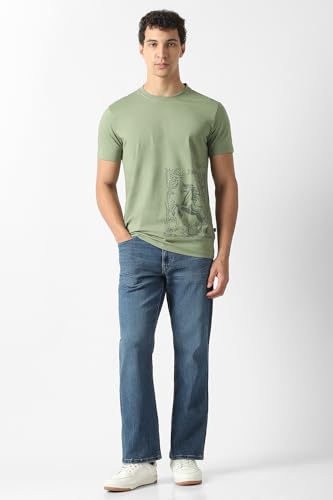 Men Green Graphic Print Crew Neck T-Shirt