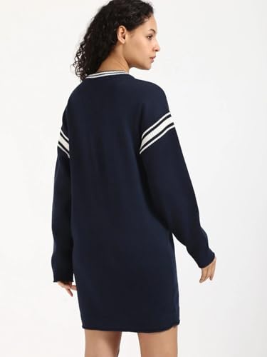 Cotton V-Neck Sweater Dress