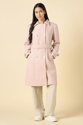 Women Pink Solid Casual Jacket