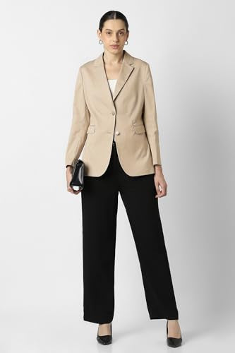 Women Beige Solid Blazer