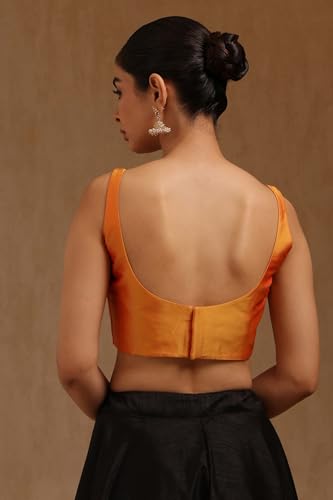 Soch Womens Mustard Art Silk Solid Padded Blouse