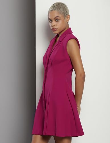 Calvin Klein Jeans Department714 Polyester A-Line Knee-Length Dress (CDIC1Y5CBOY_Boysenberry_4)