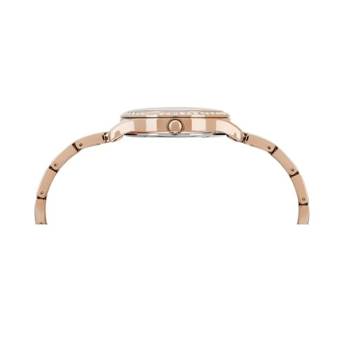 TIMEX Analog Watch for Women with Blue Dial & Rose Gold Stainless Steel Bracelet Band - Water Resistant Women's Wrist Watches -TWEL230SMU03