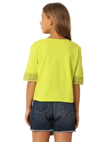 VERO MODA Girls Graphic Print Cotton Green Tshirt