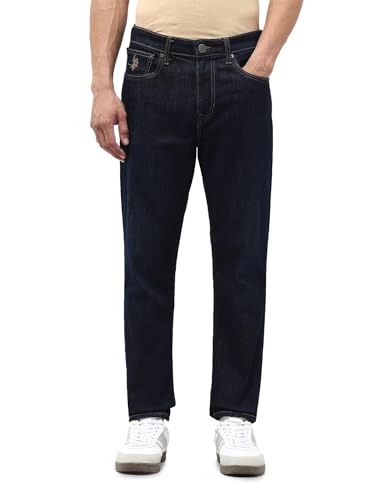U.S. Polo Assn. Denim Co. Men's Cole Comfort Cropped Fit Blue Jeans (UDJEN1910_Blue_40)
