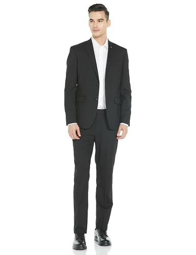 Arrow MenTailored fit Polyester Solid Notch Lapel Collar Suit(ARADSU0004_Black_40)