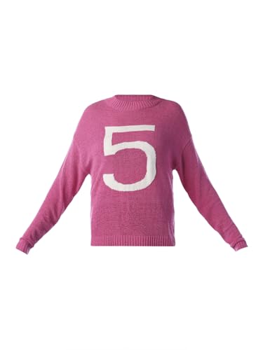 ONLY Women's Typographic Regular Fit Pink Sweater