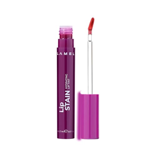 Lamel Hydrating Lip Tint Stain - Expression, Lip-Tint, High-Shine Glossy Finish, Long-Lasting 8-Hour Wear, Lightweight Non-Sticky Lip Stain, Precision Applicator, Natural Tint Effect, Liptint gloss, 2.7 gm