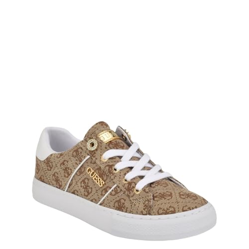 GUESS Women's Loven Sneaker, Medium Brown 219, 5 UK