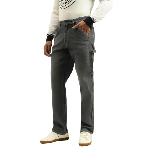 United Colors of Benetton Solid Carpenter Fit Jeans (Size: 30)-25A4MBOO5067I901 Grey