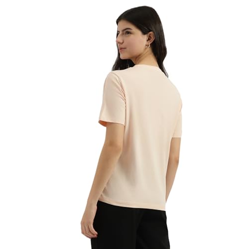 United Colors of Benetton Round Neck Embellished T-Shirt (Size: L)-25P3099W3F09IP13 Cream