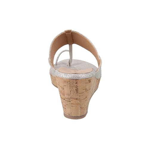 Mochi Women's Dark Beige Fashionable Wedge Heel Sandal UK/2 EU/34(34-30)