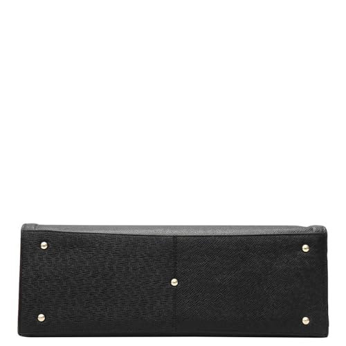 Da Milano Leather Black Book Tote for Women (01236MOL)