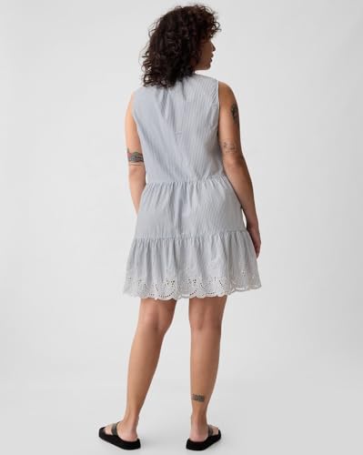 GAP Women's Cotton Shirt Above The Knee Casual Dress (442602102_Blue