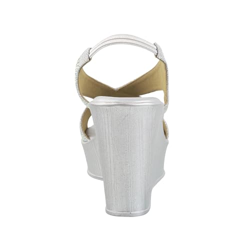 Metro Women Silver Synthetic Sandals - EU/38 UK/5-35-90
