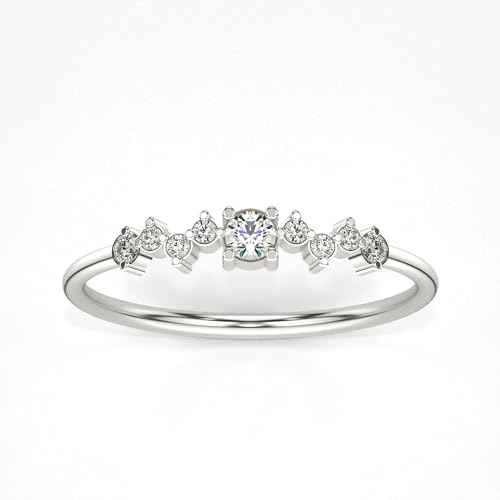 VALANOVA Sterling Silver & Certified Lab Grown Diamond 0.14cts | Ring For Women/Girls | Stylish & Elegant | VGR0393 | Ring Size: 7