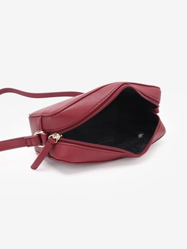 Solid Red Pu Sling Bag