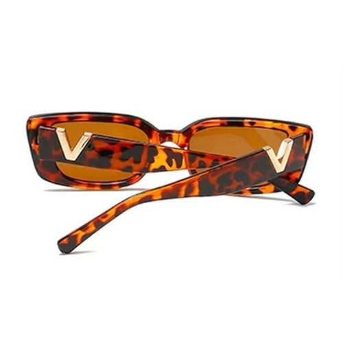 Dervin UV Protected Cat Eye Retro Sunglasses, Black Frame with Gold Accents, Unisex (Brown)