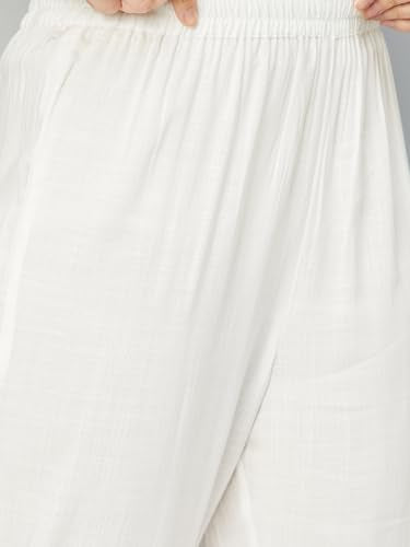 Max Women's Rayon Blend Kurta Set (QRCTKST42071OFF White_Off