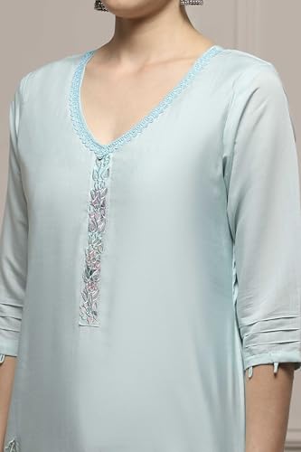 Biba Women Blue Modal Digital Print Unstitched Suit Set_FREE SIZE