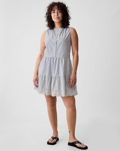 GAP Women's Cotton Shirt Above The Knee Casual Dress (442602102_Blue