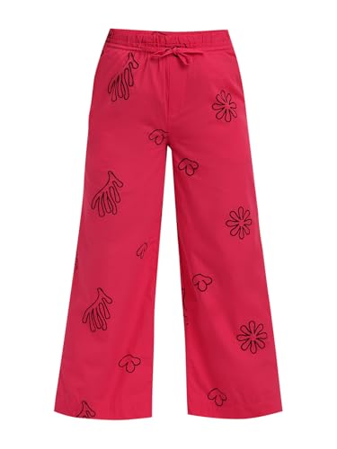 VERO MODA Girl Mid Rise Relaxed Fit Pink Pants