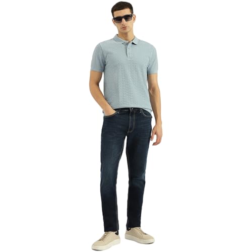 United Colors of Benetton Solid Slim Tapered Fit Jeans (Size:32)-25P4COPI1306I90132 Blue