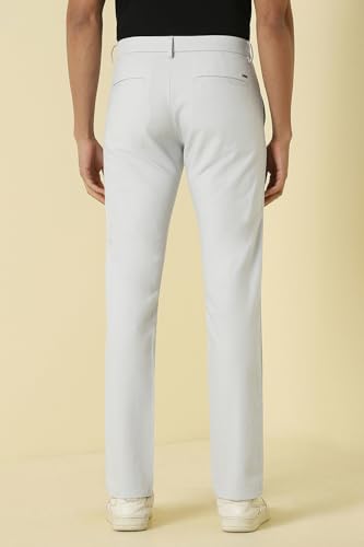 Men Grey Solid Casual Trousers
