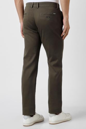 Men Brown Textured Slim Fit Trousers