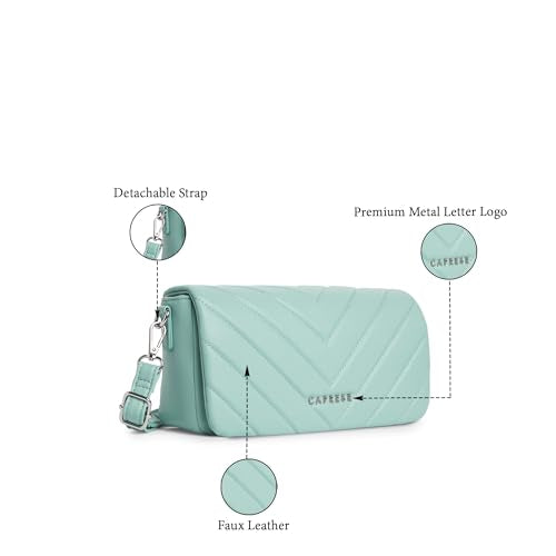 Caprese Riko Large Solid Sling Bag for Women with Adjustable and Detachable Strap for Comfortable Wear|Versatile Handbag for Everyday Use, Travel, and Special Occasions (Powder Blue)