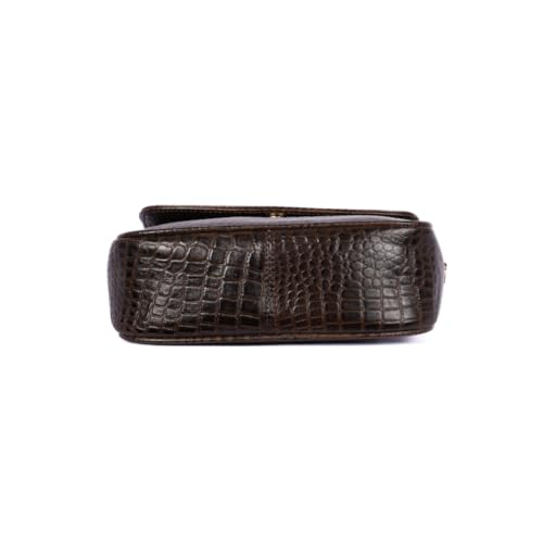 Firme Croco Women's Leather Sling Bag | Sling Bag for Women | Lightweight | Black (M Green)
