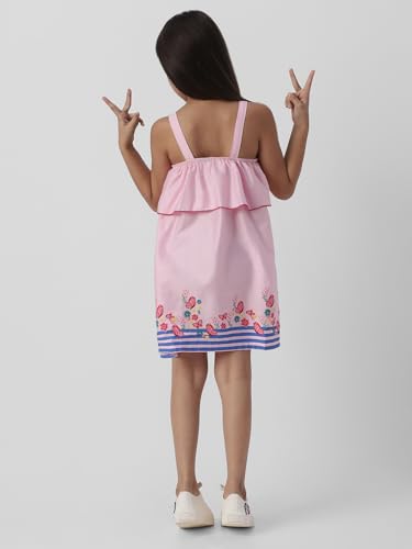 Nautinati Girls Strap Sleeve Casual Dress | Age 3-8 Years Pink