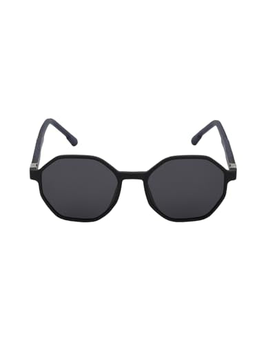 Carlton London Black Toned with Polarised Lens Octagon Sunglass for men