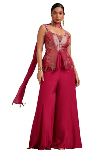 Soch Women's Viscose Georgette Salwar Suit (OWS5CD21981_Fuchsia