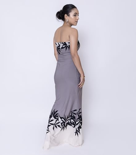 Sheux Elegant Grey Bodycon Gown for Women – Floor-Touching Slim Fit Dress for Formal Events, Weddings & Night Parties (L)