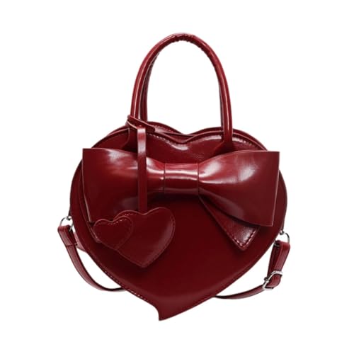 LOOM TREE® Women Handbag Clutch Decor Funny Heart Shaped Purse For Summer Dating Travel Red | Womens Handbags & Bags