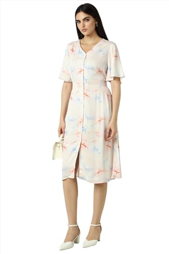 Van Heusen Women's Modal Modern Calf Length Dress (VWDRURGFC66276_White