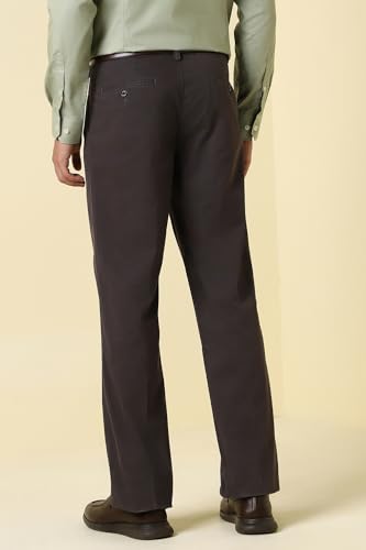 Men Brown Solid Casual Trousers