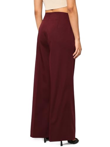 ONLY Women Flared High-Rise Maroon Pants
